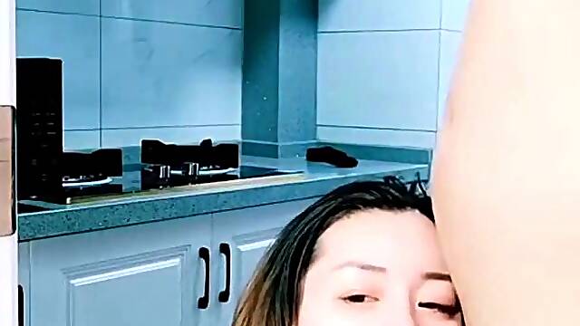 Asian blowjob blond amateur fucked after sucking cock