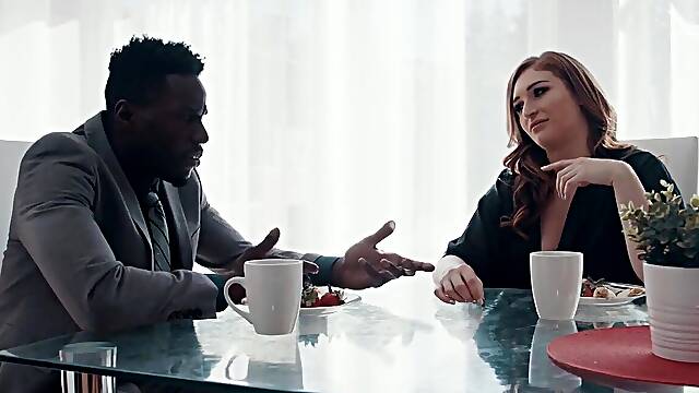 Naughty Babe Filled With Big Black Cock