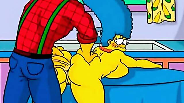 Marge the Simpsons gets naughty in a hot anime parody