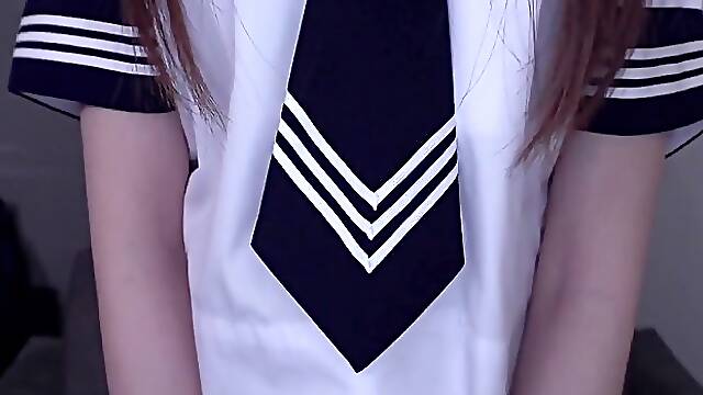 Japanese teen in school uniform gets fucked by older man (censored)