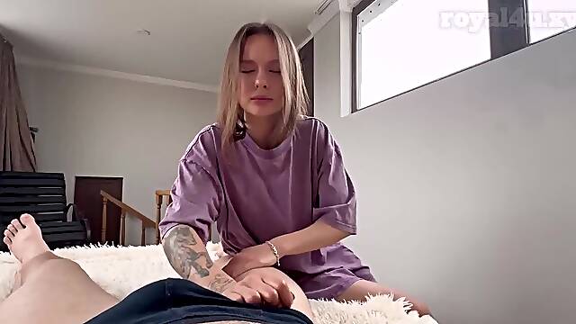 Big Tits Stepsister Gives Massage That Far