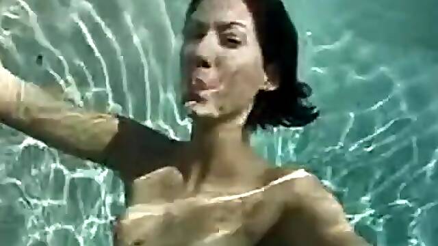 Underwater sex with two hot brunettes