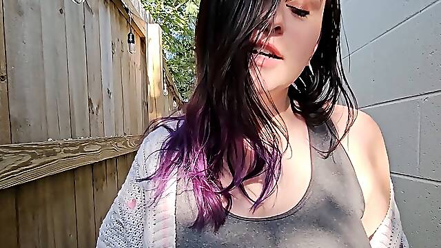 Perfect boobs honey hooter Fucks a Fan Outdoor SPH Dirty Talk