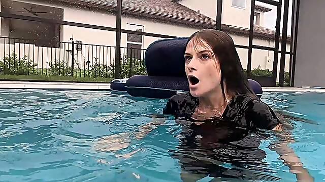 Nathalia Swims in Her Sexy Clubbing Outfit