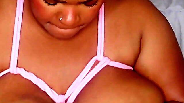 Ms Moody Rope Bra Big Black Boobs