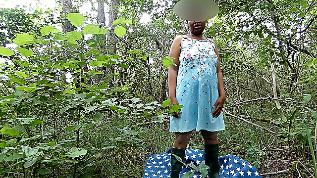 With a Pet Leash in the Forest