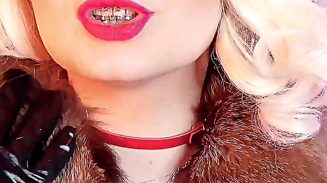 FUR FETISH video: beautiful Mistress tease and seduce. ASMR and JOI. Arya Grander.