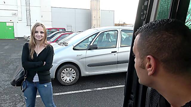 In a steamy car ride, the Lady leads her two studs into an unforgettable threesome
